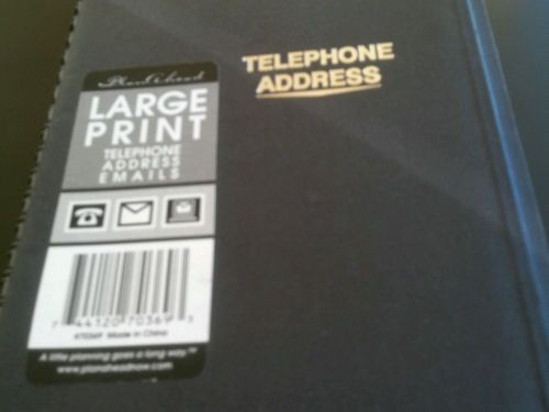 Plan Ahead, Large Print Address Book, New! Tabbed Pages, Black