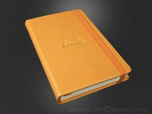 Rhodia web notebook 3.0 large ruled orange cover fountain pen friendly 5 1/2 &#034; x 8 1/4 for sale