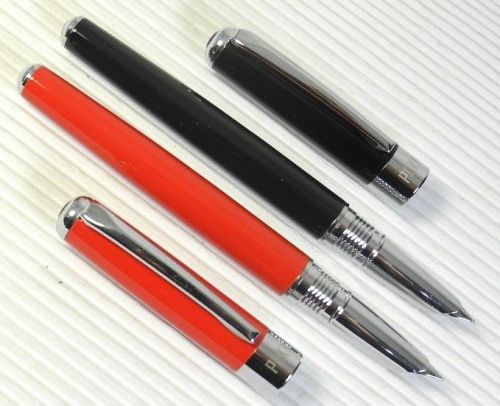2pcs BLACK+RED POKY F 400 Fountain Pen free10pcs JINHAO cartridges BLACK INK