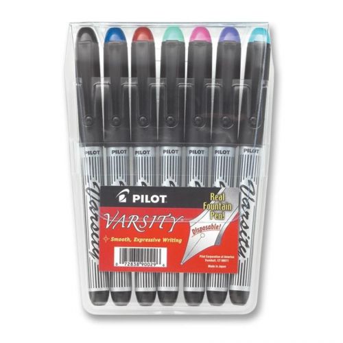 PILOT Varsity Disposable Fountain Pens Assorted Colors 7 pack