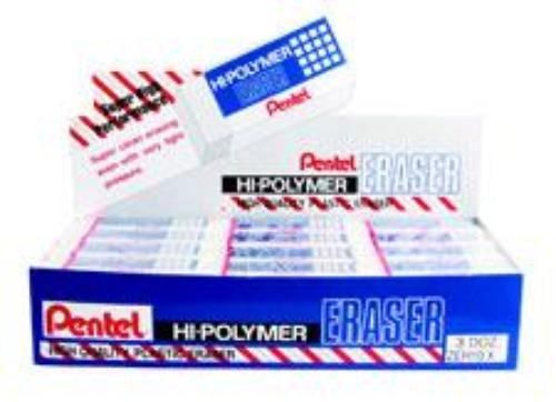 Pentel Hi-Polymer Block Eraser - Large White - 3 Dozen