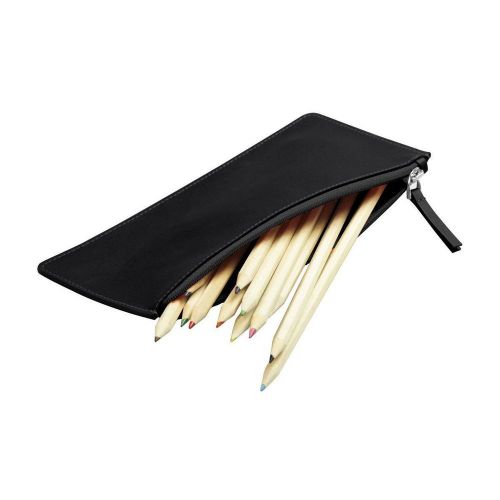 Lucrin - flat pencil holder - smooth cow leather - black for sale