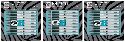 New 27 pk zebra m-301® stainless steel mechanical pencil for sale