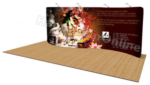 Trade show waveline s-shape fabric pop-up booth 20 ft / dye sub graphics for sale