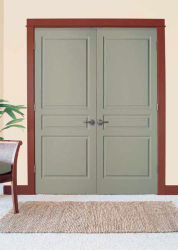 Avalon 3 panel primed moulded solidcore interior door wood grain texture prehung for sale