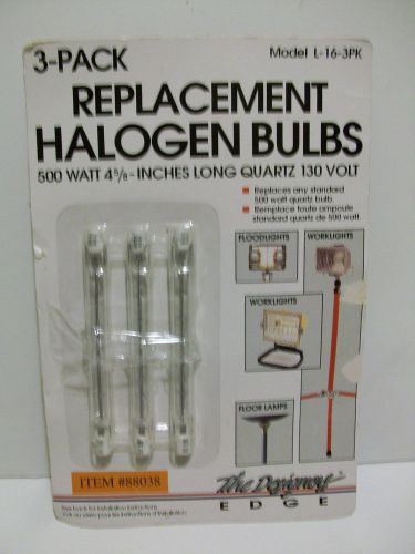 Designers edge l16 t-3 130-volt 500-watt4 5/8&#034; halogen work light bulb nib 3 pk for sale