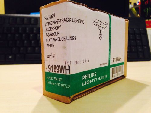 PHILIPS LIGHTOLIER T-BAR TRACK CLIPS BOX OF 9 (9189WH) - Free Shipping!!