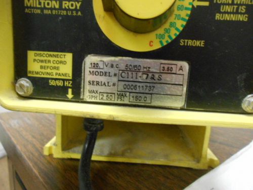 NEW MILTON ROY ELECTROMAGNETIC DOSING PUMP C111-72S