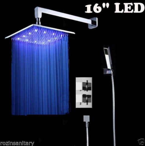 12&#034; LED Shower Head Concealed Isntall Thermostatic Shower Faucet + Handshower