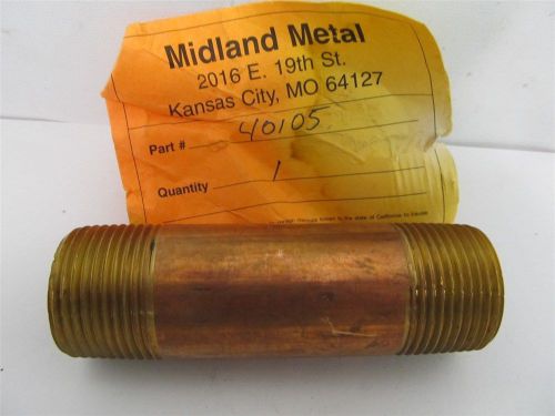 Midland Metal 40105, 1&#034; NPT x 4&#034; Red Brass Nipple