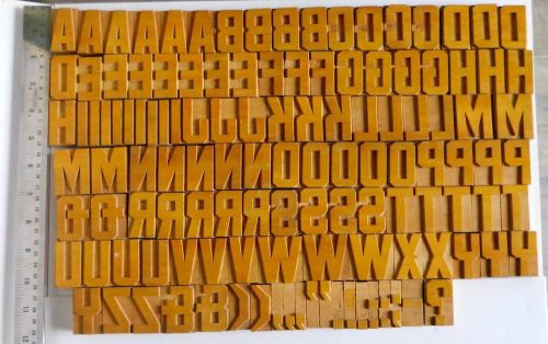124 piece Vintage Letterpress wood wooden type printing blocks 40mm mint#wb3