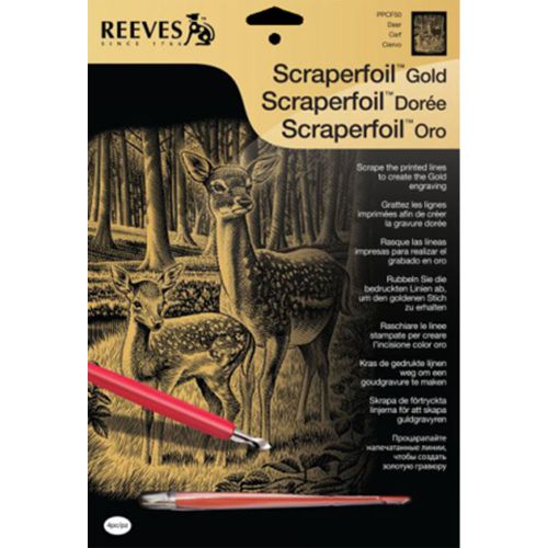 Reeves Engraving Tools Gold Scraperfoil Kit 8X10 Deer