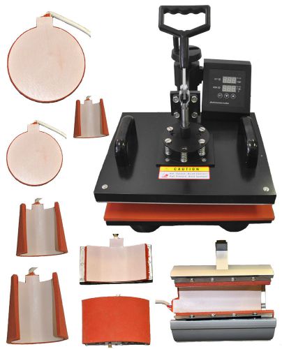 New 8in1 Multi-Function Heat Transfer Press,Tshirt,Mug,Plate,Hat,PU Vinyl Press