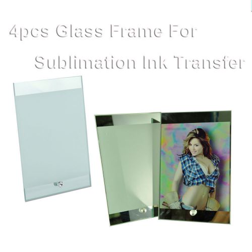 4Pcs Blank Glass Photo Frame  Sublimation Blank Heat Transfer Christmas Gift