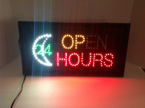 ELECTRONIC FLASHING LED NEON OPEN 24 HRS. SIGN