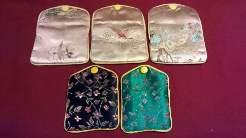 Used Silk Jewelry Chinese Pouch Bags - 5 total