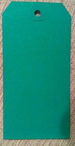 Dennison Green Tags Pack of 50  Size 5 - 4 3/4&#034; x 2 3/8&#034;, Unstrung, Reinforced