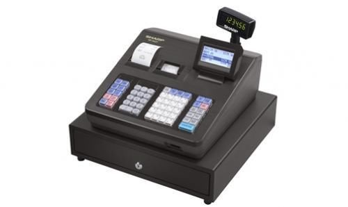 New black sharp xe-a407 electronic cash register w/ 99 preprogrammed departments for sale