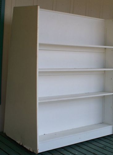 Wood shelf fixture store display - hidden wheels - adjustable.shelves - nice for sale