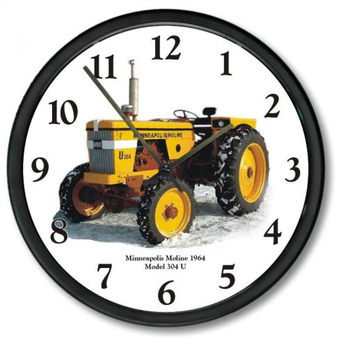 New MINNEAPOLIS MOLINE Model 304U Tractor Wall Clock 10&#034; Restored 1964 Vehicle