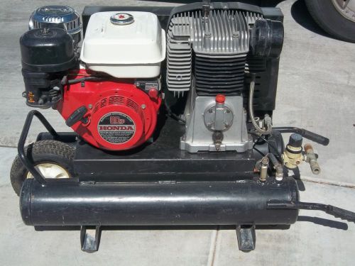 Honda 8hp 9 gal 2 stage portable gas rolair powered air compressor for sale