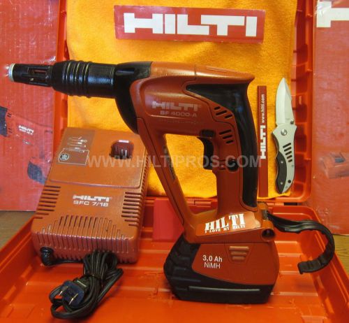 HILTI SF 4000A,PREOWNED,02 BATTERY,BATTERY CHARGER,T-SHIRT,HAT,KNIFE,FAST SHIP