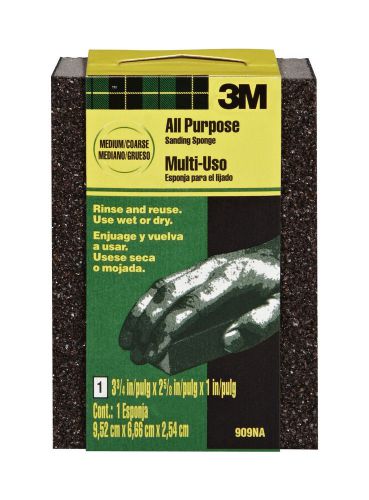 New 3M 909NA Small Area Sanding Sponge, Medium/Coarse, 3.75in by 2.625in by 1in