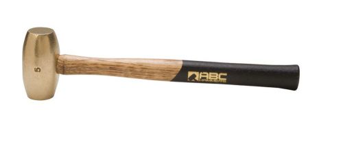 ABC Hammers Brass Striking Hammer, 5-Pound, 15-Inch Hickory Wood Handle, #ABC5BW