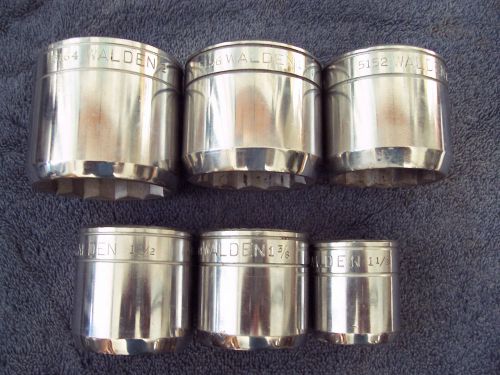 Set of Six Walden 3/4 Drive 12 Point Sockets. 1&#034;1/8 to 2&#034; Used but Nice!
