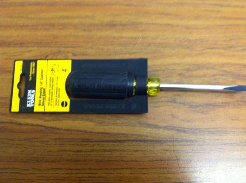 Klein 605-4B Wire Bending 1/4&#034; Cabinet Screwdriver Flat Slotted 4&#034;
