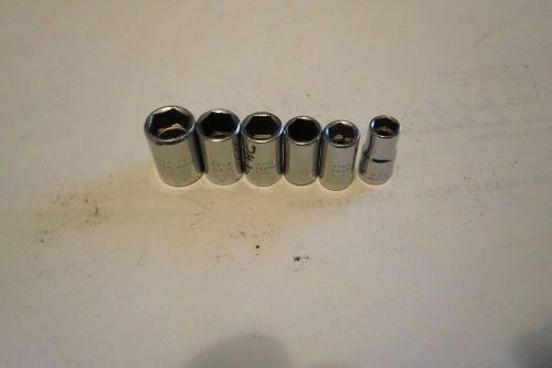Proto 1/4 drive 6 point std depth socket set from 1/4 to 7/16 for sale