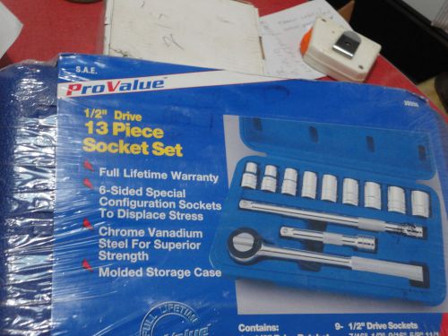 PRO VALUE 1/2&#034; 13 PIECE SOCKET SET NEW IN THEBOX