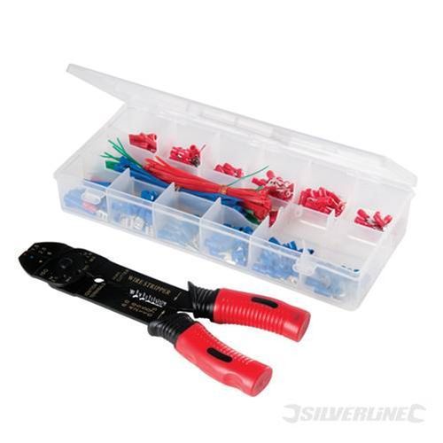 271Pc Silverline Crimper Crimping Pliers Wire Strippers Electrical Tool Set Kit