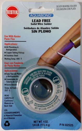 Kester Aquabond Lead Free Solid Wire Silver Bearing Solder 4 OZ Roll P/N: 82525