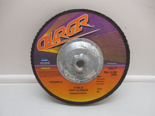 Norton charger flap disc 7&#034; x 5/8-11 36 grit type 27 r822 sanding supplies for sale