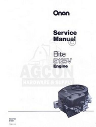 ONAN Elite E125V Engine Service Shop Manual 965-0764