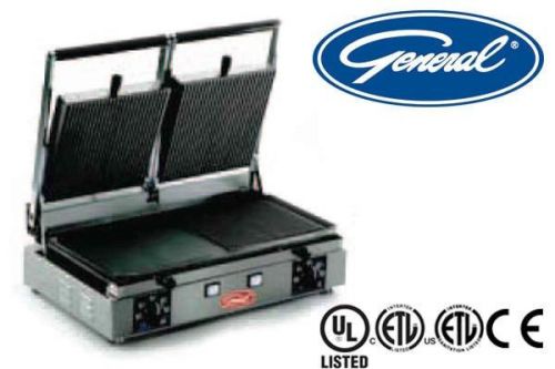 General commercial double panini grill ribbed &amp; smooth plates model gpg20m for sale