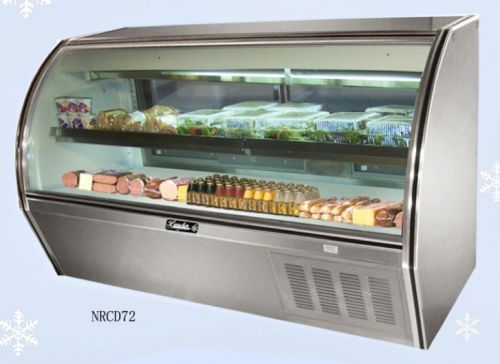 BRAND NEW! LEADER NRCD72 - 72&#034; CURVED GLASS DELI DISPLAY CASE