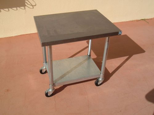 Portable Table on Four Swivel Casters, 24&#034; x 30&#034;, Stainless Steel Top, NSF