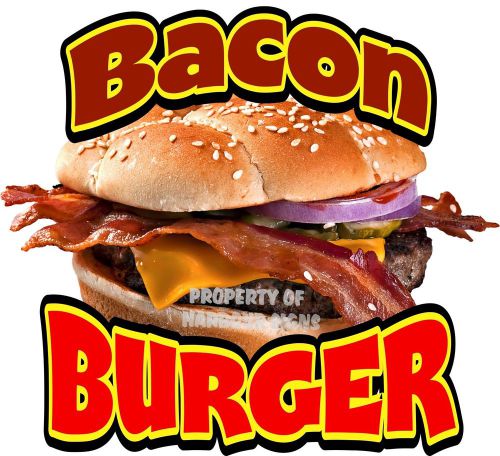 Bacon Burger Hamburger Cheeseburger Concession Food Truck Vinyl Menu 24&#034; Decal
