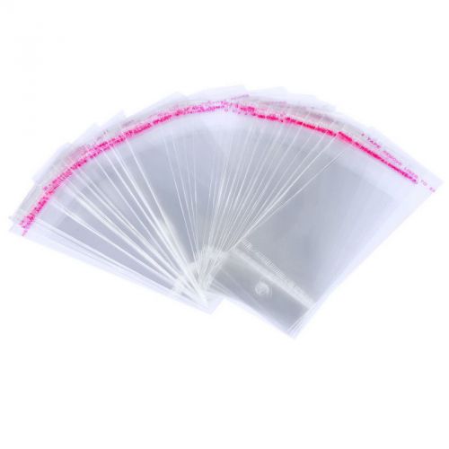 200PCs Clear Self Adhesive Seal Plastic Bags (Usable Space 7x5cm) 11.5x5cm