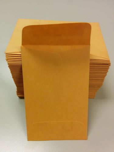 100 Brown Kraft #1 Coin Envelopes | 28 lb. | 2.25&#034; x 3.5&#034; | Ideal for coin,seeds