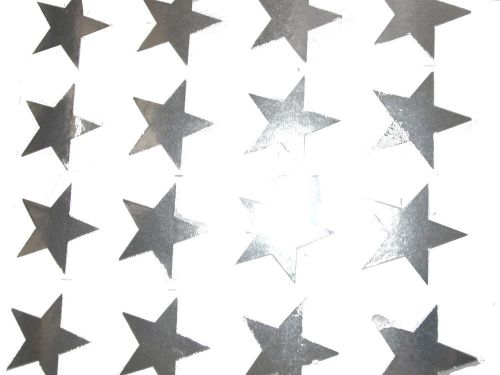 Silver Stars stickers, envelope seals, labels  x 100!