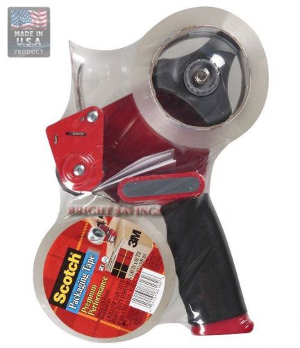 New Scotch Packaging Tape and Dispenser Gun with 2 rolls Packing Sealing Tape