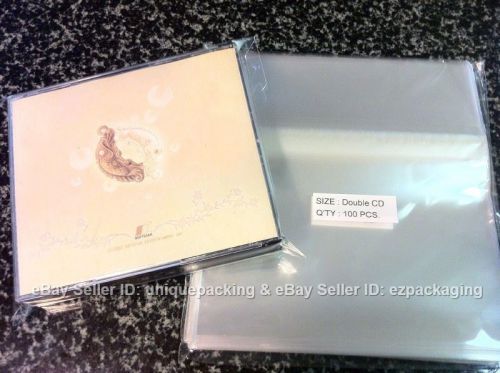 100 double cd jewel case resealable cello bags sleeves for sale
