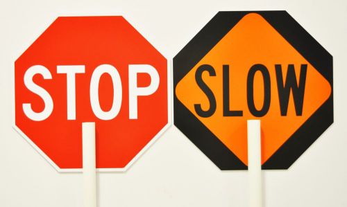 24&#034; stop/slow sign - construction safety - new for sale