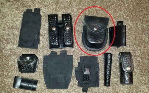 DOUBLE CUFF-Police duty belt -basketweave, MOLLE,magazine, handcuffs, glock