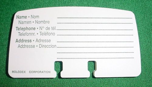 ROLODEX PETITE ADDRESS, TELEPHONE REFILL CARDS, 2 AND 1/4&#034; X 4&#034;, 220, DIVIDERS