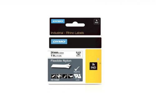Dymo 1734524 flexible nylon label tape - 0.94&#034; width x 11.50 ft length - 1 each for sale