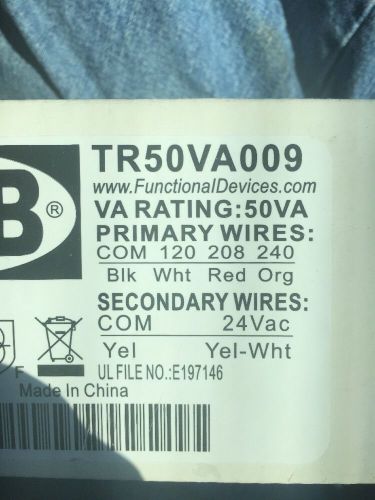 Functional devices inc / rib tr50va005 transformer,control,input 120,output 24 for sale